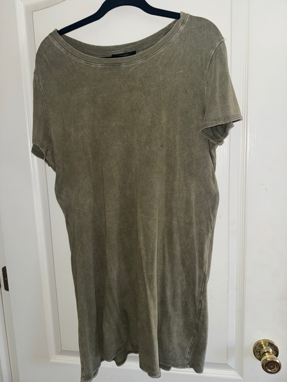 Forever 21 Washed Olive Green Short Sleeve Tee Dress